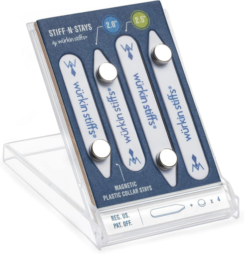 Wuerkin Stiffs Plastic Magnetic Collar Stays As Seen on Shark Tank | Stiff-N-Stays Collar Inserts...