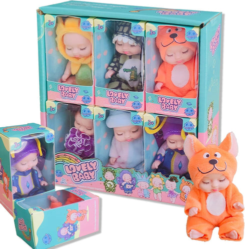 Mini Rebirth Doll, Gift Box Miniature Doll, Toys for Kids Over 3 Years Old (Style D)...