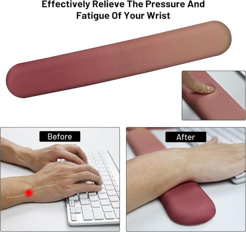 Keyboard Wrist Rest - Sets of Hand Pads for Computer or Office, Ergonomic Mouse Pad with Wrist Support, Padded Mouse Pad Set, Desktop Wrist Rest, ...