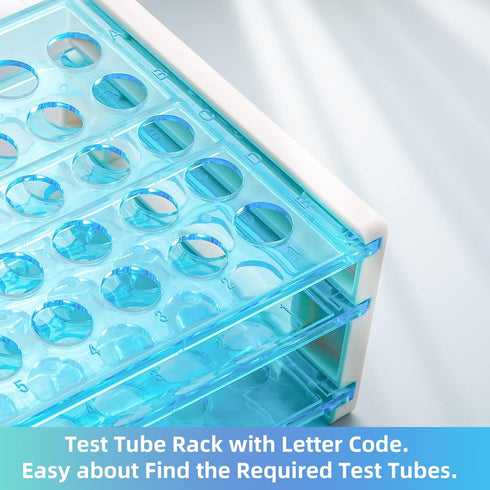 Annhua Test Tube Rack Plastic for 18 mm Tubes Holder Tray, Holds 50, Lab Tube Holder Rack Tube Stand for Sicence Laboratory, Classroom and Home Us...