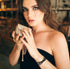 Jojomina Black Rhinestone Cuff Bracelet for Women Black Jewelry Layered Bracelets for Prom pageant Party Wedding...
