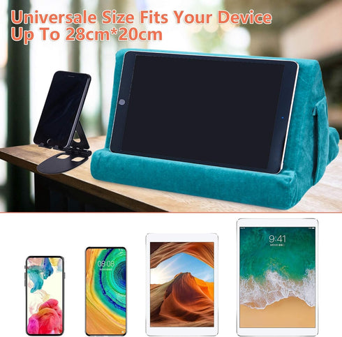 Tablet Stand Multi-Angle Tablet Pad Stand Lazy Holder Stand Soft Pad Stand Tablet Cushion Stand with Net Pocket & Phone Stands for Lap, Knee, Sofa...