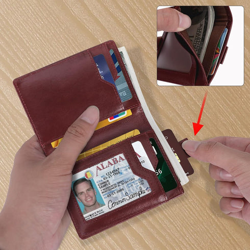 XEYOU Mens Wallet RFID Blocking Genuine Leather Bifold Wallets for Men with ID Card Window 7 Card Holders Slim Pocket Wallet...
