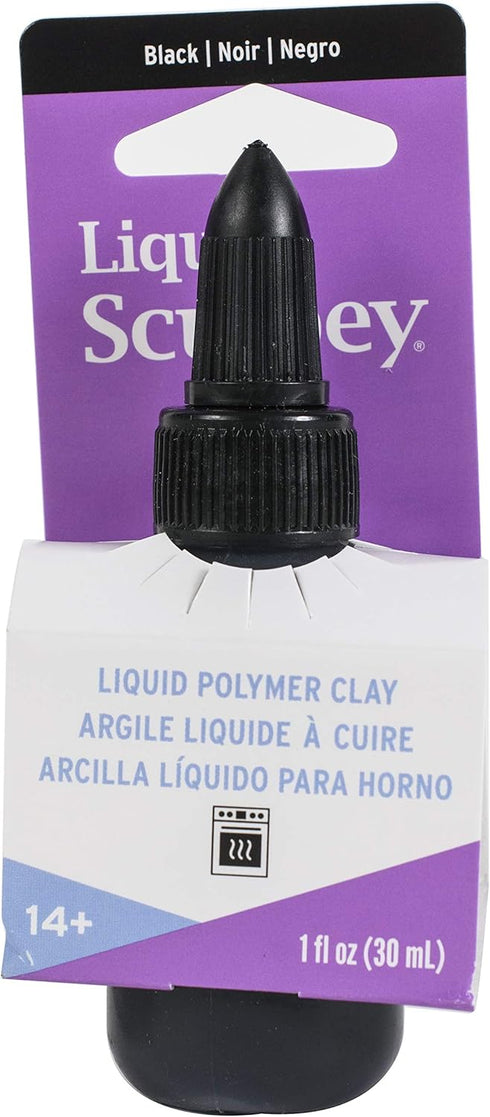 Liquid Sculpey Liquid Polymer Oven-Bake Clay, Black, 1 oz. bottle, Great for jewelry, holiday, DIY, mixed media, window clings, home décor and mor...