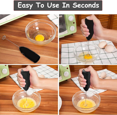 Milk Frother Handheld for Coffee,Foam Maker,Electric Whisk Drink Mixer for Lattes, Cappuccino, Frappe,Matcha, Hot Chocolate Egg, Mixer Multi-Purpo...