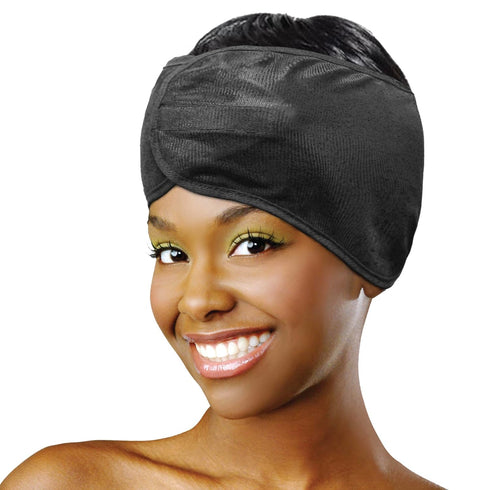 DONNA Silky Satin Hair Wrap, Luxurious Head Wraps for Black Women, Premium Silk Hair Wrap for Nighttime Protection and Style Black Satin Headband,...