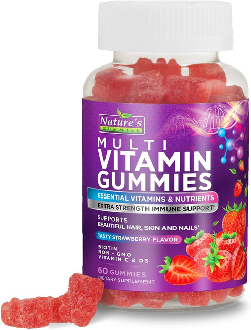 Gummy Multivitamin for Adults, Extra Strength Multi Gummies for Women & Men - Daily Vitamin Gummies Supplement, Immune Health Support with Vitamin...