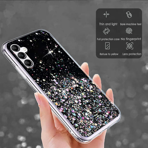 Compatible with Samsung A35 5G Case Clear Glitter Bling Cases for Women, Samsung Galaxy A35 5G Phone Case Silicone TPU Shockproof Protective Cover...