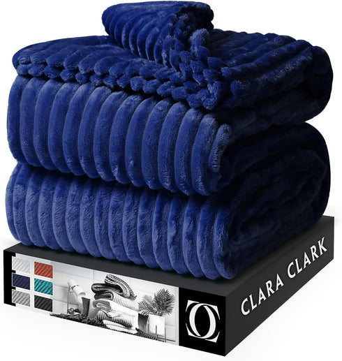 Clara Clark Cut Plush Fleece Throw Blanket - Throw Size - Lightweight Super Soft Fuzzy Luxury Bed Blanket for Bed - Machine Washable - (50x60) (Na...