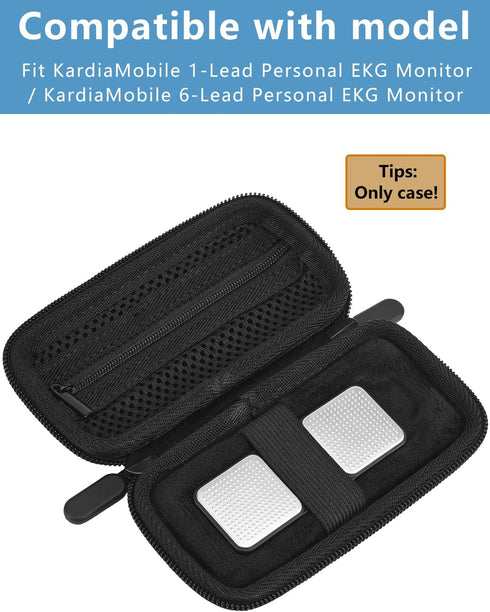 Heart Rate Monitor Case Compatible with, KardiaMobile 1-Lead Personal EKG Monitor/KardiaMobile 6-Lead Personal EKG Monitor, Hard Travel Carrying C...