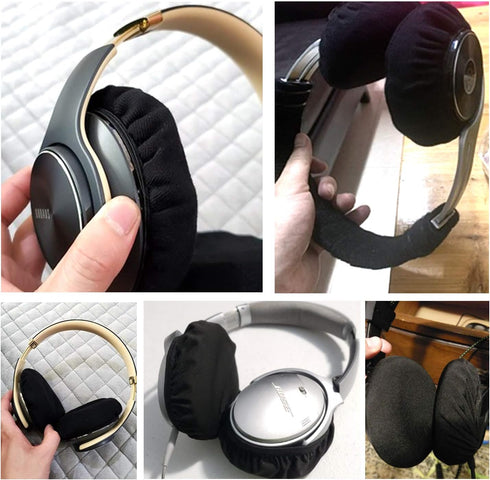 Honbay 2Pairs Stretchable and Washable Headphone Covers Earcup Protectors Headset Earpad Cloth Cover for Gym Training Aviation Racing Gaming Heads...