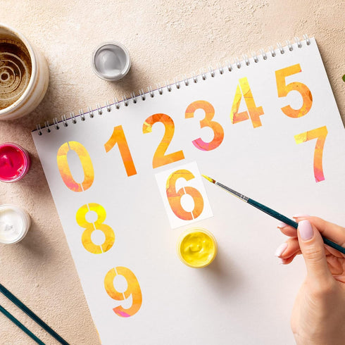 8 inch Number Stencils Set 0-9 Address Number Stencil Templates Reusable Plastic Number Stencils for Cake Stencil Number Painting Stencils Templat...
