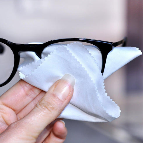 Eyeglasses Cleaning Cloth Glasses Cloths Bulk (5.5"x5.5", White, 100 pcs, No logo) for Eyeglasses, Lenses, Phones, Screens, Camera, Silverware, De...