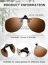 5 Pairs Clip on Sunglasses for Men Flip up Clip on Sunglasses Polarized Flip up Sunglasses Night Driving Clip on Glasses for Men(Classic Color)...