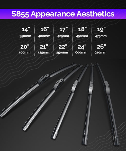 OEM QUALITY Premium All-Season Windshield Wiper Blades,Pack of 2 Durable Stable And Quiet Windshield Wiper Blades,Automotive Replacement Winshield...
