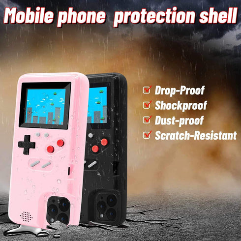 LucBuy Game Console Case Compatible for iPhone 11 Pro Max, Retro Protective Cover Self-Powered Case with 36 Small Games, Full Color Display, Shock...