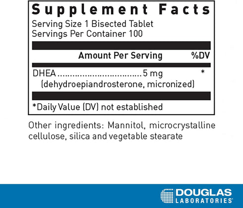 Douglas Laboratories DHEA 5 mg | Micronized Supplement to Support Immune Health, Brain, Bones, Metabolism and Lean Body Mass | 100 Tablets...