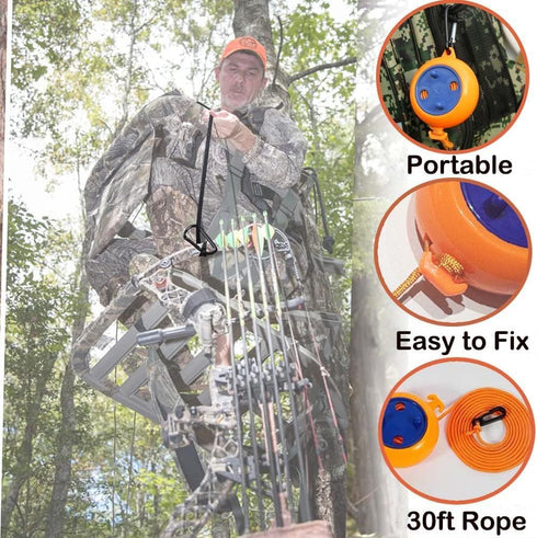 Retractable Tree Stand Hunting Hoist Rope for Bow Quick and Easy Bow Hunting Gear Accessories for Hunter Safety Forest Treestand, Used for Hunting...