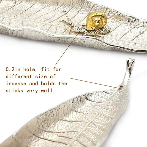 Incense Holder Set - Leaf and Snail Incense Burner,Incense Holders for Sticks Ash Catcher,Durable Zinc Alloy Materia,Modern Natural Design,Incense...
