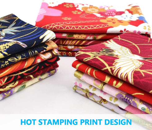 30Pcs 8 x 10 Inch Fat Quarters Cotton Fabric Bundle Squares Patchwork, Japanese Style Printed Cotton Wrapping Cloth Quilting Fabric Bundles for DI...