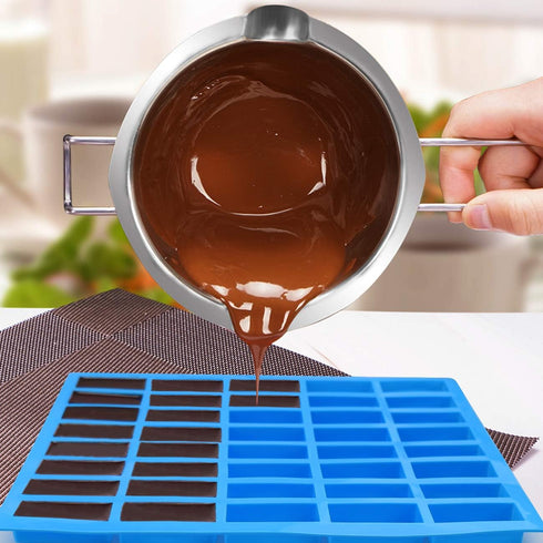 Mity rain 2 pack 40 Cavity Narrow Rectangle Silicone Caramel Candy Molds Chocolate Bar Mold for Truffles, Ganache, Jelly, Praline, Brownie, Butter...