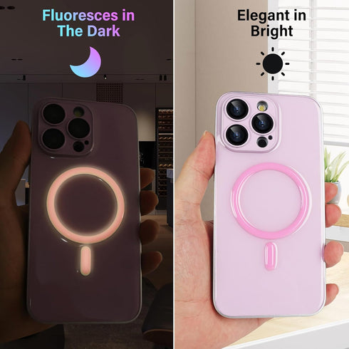 Omorro Compatible with iPhone 15 Pro Max Magnetic Case, Compatible with Magsafe, Soft TPU Luminous Case Glow in The Dark Shockproof Protective Pho...