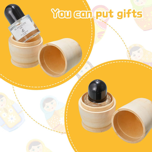 2 Sets Unpainted Nesting Dolls Blank Russian Nesting Dolls Personalize Create Your Own Christmas Russian Doll Wooden Matryoshka DIY Dolls Kit for ...