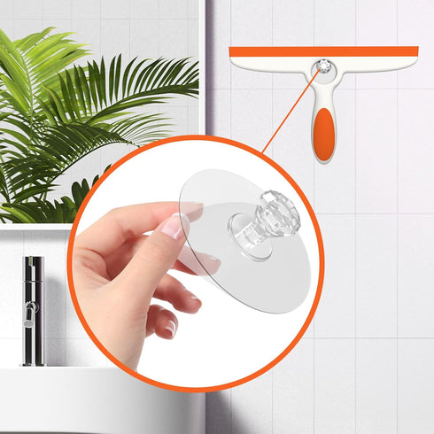 Shower Squeegee for Glass Doors, 10" Squeegee for Shower Glass, Window Squeegee with Hook, All-Purpose Shower Squeegee for Tile Shower Walls, Mirr...
