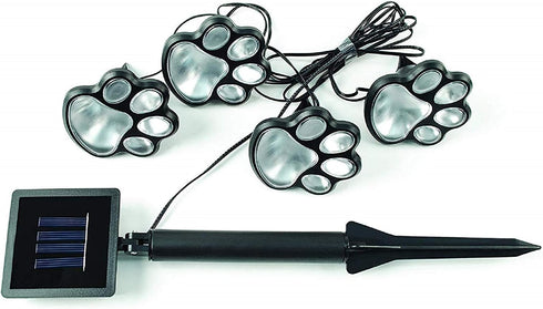 IdeaWorks JB7356 Solar Paw Print Outdoor Lights, Black...