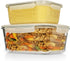 Razab 4 Pc (2700ML/ 91 Oz & 1520ML/ 51 Oz) Airtight Large Glass Food Storage Containers with Lids - BPA Free, Leak Proof Meal Prep Containers (2 C...