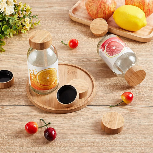 OLYCRAFT 15Pcs Wood Spice Jars Lids Bamboo Spice Lid Fits 4 Oz Square Spice Jars 39.5mm Diameter Wooden Lid Storage Canning Bamboo Spice Lid for S...