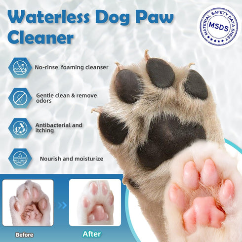 Dog Paw Cleaner, Portable Waterless Cleaning Shampoo for Dogs Foot Washer, Silicone Dogs Cat Foot Grooming Brush for Muddy Paws Rose Scent...