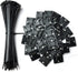 100 Pack Black Plastic Nylon Cable Ties with 60 Pieces Strong 25x25mm/1inch Self Adhesive Wire Tidy Clips Mount Base Holders Small Zip Tie 150×2.5...