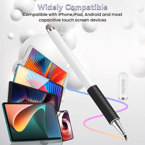 Stylus Pen for iPad, Honiha 3 in 1 Magnetic Stylus Pencil High Sensitivity Disc & Fiber & Rubber Tip Touch Screen Pen Universal Stylus for iPad iP...