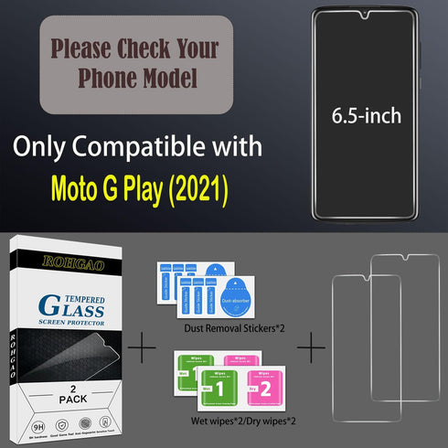 2 Pack Designed for Motorola Moto G Play (2021) Tempered Glass Screen Protector, Case Friendly, Bubble Free, Anti Scratch...