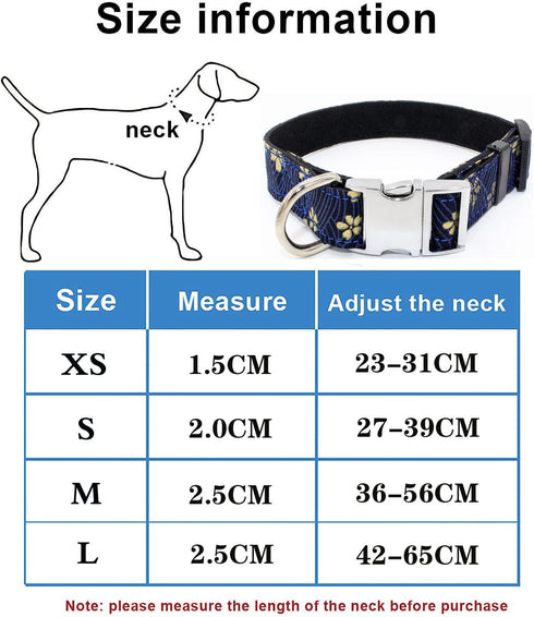 Easter Day Dog Collar, Cotton Designer Dogs Collar Cute Flower Dog Collars for Girl Female Puppy Collar for Small Medium Large Dog Gift (XS, Blue ...