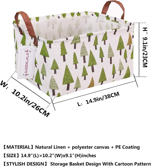 QUEENLALA Rectangular Laundry Hamper/Foldable Nursery Laundry Basket for Organizing/Storage Bin Baskets/Children Toy Office Bedroom/Toy Bin Closet...