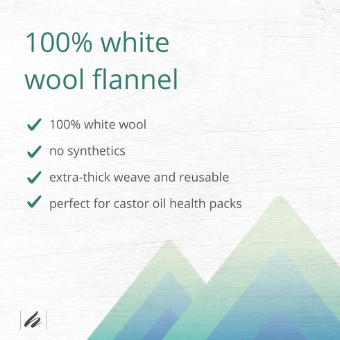Home Health Wool Flannel - 100% White Wool, Extra Thick Weave, Unbleached, No Synthetics, For Castor Oil Packs, Reusable - Cruelty-Free, Eco-Frien...