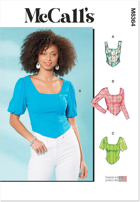 McCall's Misses' Knit Corset Tops Sewing Pattern Kit, Design Code M8364, Sizes 16-18-20-22-24...