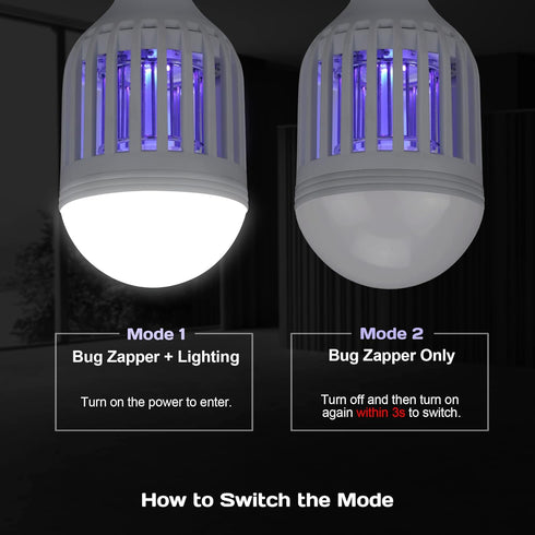 Bug Zapper Light Bulb 2-in-1 Indoor Mosquito Zapper Gnat Trap- Electric Fly Insect Killer&Bug Catcher for Home Backyard Patio...
