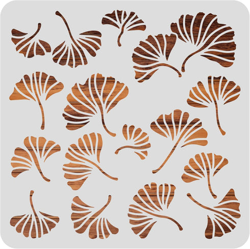 BENECREAT Ginkgo Leaves Drawing Stencils, 12x12inch Autumn Tree Leaf Painting Templates for Scrapbooking, Fabric, Floor Furniture, Wall Art...