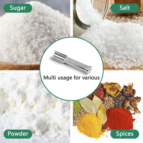 Mini SS304 stainless steel scoop with tamp tool,0.1 gram capacity spoon for multi-purpose use sugar salt powder spices dishwashers safe for kitche...