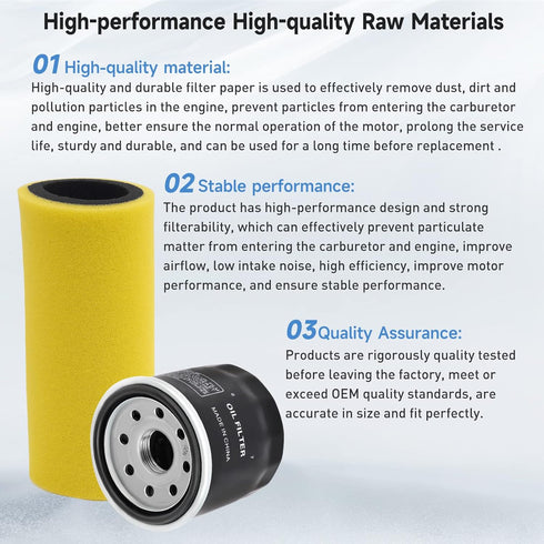 Air Filter 5UG-E4451-00-00 + Oil Filter 5GH134405000 for Yamaha Rhino 660 YXR660 2004-2007...
