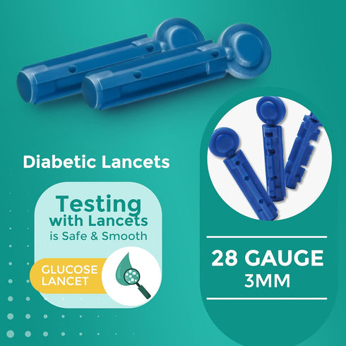 28G 3mm Blood Lancets, 100 Pcs Box Diabetic Lancets | Blood Glucose Lancets for Testing | Fits Most Lancit Devices | Sterile Safety Lancets...