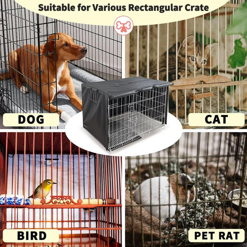 RICHIE Dog Crate Cover 24 inches - Durable UV Resist Waterproof Dog Kennel Cover, Crate Covers for Dog Cages with Double Doors and Air Vent Window...