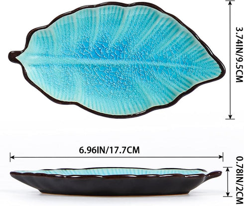 2 Pack Leaf Spoon Rest, Ceramic Ladle Holder, Modern Farmhouse Decorative Utensil Rester for Stove Top, Kitchen Counter, Dining Table, Coffee Stat...