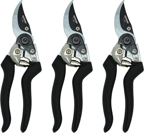 Zenport Z201 Heavy Duty Pruner, Bypass Euro, Black Handles, Steel, 8-Inch...