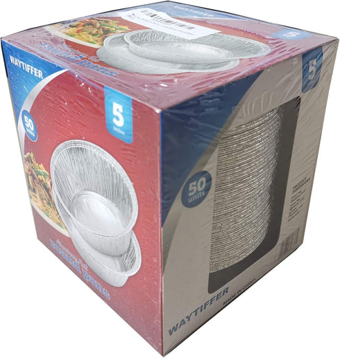 (50 Pack Pie Pans 5 inch,Mini Pie Tins HEAVY-DUTY Disposable Aluminum Foil Tart,pie Pans for Baking Personal Mini Pies, Easily Stack & Store, Free...
