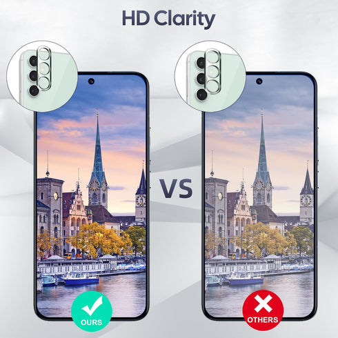 Tempered Glass Compatible with Samsung Galaxy S23 FE 5G Screen Protector 6.4'', 3 Pcs Screen Protector + 2 Pcs Camera Lens Protector, [Not for Gal...