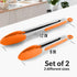 Zulay Stainless Steel Kitchen Tongs with Silicone Tips - Set of 2 (9” & 12”) Locking Cooking Tongs with Non-Slip Grip - Heat Resistant, BBQ Food T...